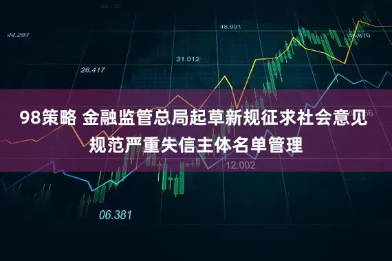 98策略 金融监管总局起草新规征求社会意见 规范严重失信主体名单管理